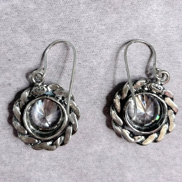 Shablool sterling silver and CZ round drop earrings - Picture 3 of 13